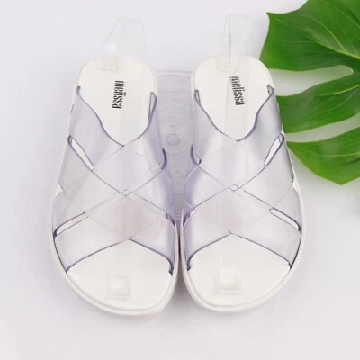 Sandalia Melissa Breeze para mujer talla 7 transparente gelatina tobogán zapato piscina playa chanclas Foto 1 de 4
