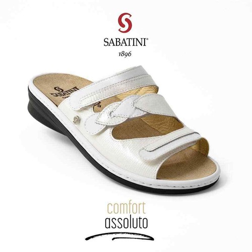 ADIDAS SABATINI SANDALO 3 FASCE VELCRO DONNA IN PELLE100% CON PLANTARE ESTRAIBILE