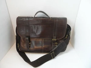 Samsonite Brown Leather Business/Laptop Bag 15" x 11" x 3" - Picture 1 of 10