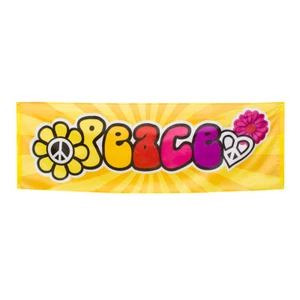 Deko-Banner Peace - 70er Jahre Hippie Banner 74 x220cm - Bild 1 von 2