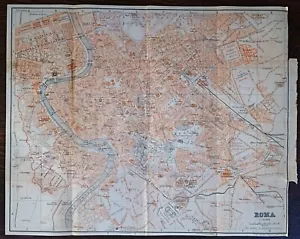 1909 Roma, Rome, Italy, Antique Map, City Plan - Picture 1 of 3