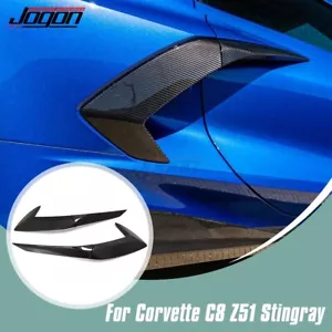 Dry Carbon Side Intake Scoop Trim For Corvette C8 Coupe Convertible Z51 2020-24 - Picture 1 of 13