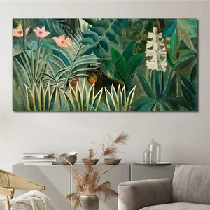 Malerei Dschungel Tiere Bäume Palmen 140x70 Canvas Wandbild Leinwand Bilder - Bild 1 von 11