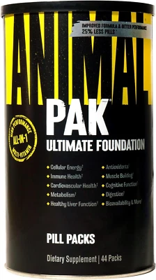 Animal Pak - Conveniente paquete de vitaminas y suplementos todo en uno - zinc, vitaminas C, Foto 1 de 4