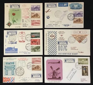 ISRAEL 1954/1963--9 x FF CV/CD - KLM - VIA AMSTERDAM --VF  - Picture 1 of 2