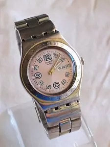 Swatch Irony Quartz Ladies All Stainless Steel Watch Pink Dial - Picture 1 of 10