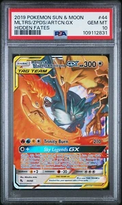 2019 Pokemon Sun & Moon Moltres Zapdos Articuno GX #44 Hidden Fates PSA 10 - Picture 1 of 2