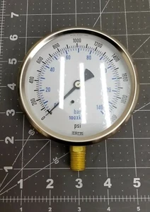 Ametek 3.5” High Pressure Fillable Dual Scale Pressure Gauge 0-2000 PSI [Z4B5] - Picture 1 of 6