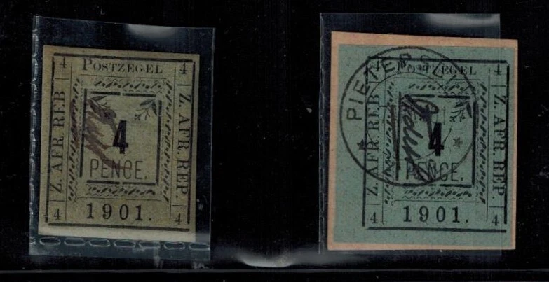 TRANSVAAL Pietersburg 1901 SG 10f P2 4 pence perfeito estado e usado R2/1 REB para REP - Imagem 1 de 1