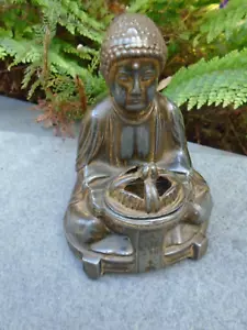 More details for japanese bronze buddha incense burner nice character