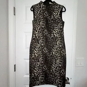 Vestido Vaina Etcetera Estampado Animal Sin Mangas Talla 10 - Imagen 1 de 7