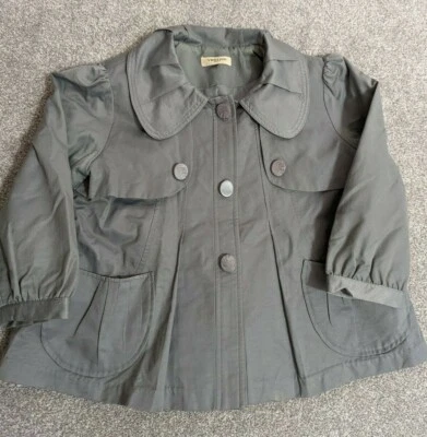 Vertigo Paris Womens XS Trench Jacket Poly Blend Gray Big Buttons - Image 1 of 4