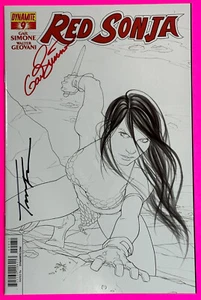 RED SONJA #9 (DYNAMITE 2013) SKETCH VARIANT SIGNED JENNY FRISON & GAIL SIMONE - Picture 1 of 7