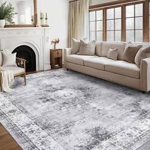 Bedroom Area Rug 5x7 Vintage Distressed Living Room Area Rug Non Slip Low Pil... - Picture 1 of 9