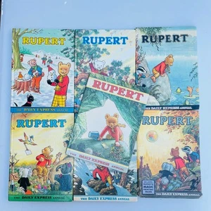 Vintage Rupert Book Bundle x6 Annual 70's 60's Little Bear Daily Express - Picture 1 of 18