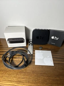 Apple TV Media Streamer A1378 Device Remote and Power Cord 2nd Generation Tested - Picture 1 of 14