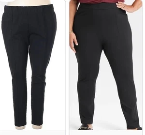 Women's High-Waisted Ponte Pull-on Pants - Ava & Viv™ Black 4XL NWT - Picture 1 of 1