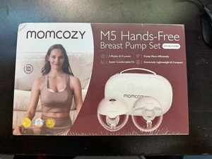 NEW MOMCOZY M5 HANDS-FREE Breast Pump Set Double Pumps BPA FREE - SEALED - Picture 1 of 1