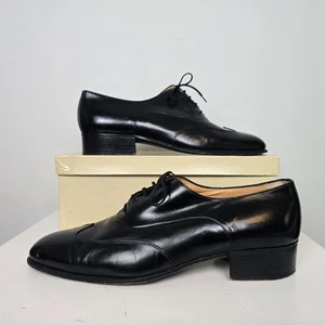 Vintage Gucci Mens Black Leather Oxford Dress Shoes EU 43 (US 10) Made in Italy - Picture 1 of 23