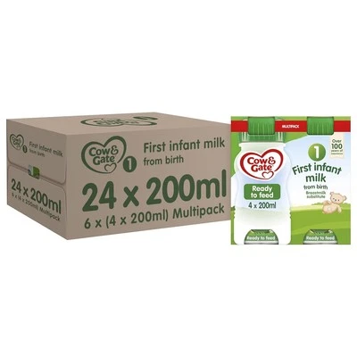 24 x 200ml Cow & Gate 1 First Infant Milk Suitable From Birth - Image 1 of 4
