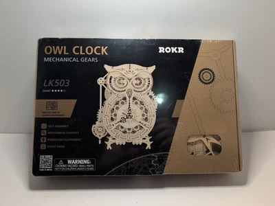 Robotime ROKR Gufo 3D Legno Puzzle Orologio Ingranaggi Meccanici Modello Costruzione Fai da Te Lk503 - Immagine 1 di 3