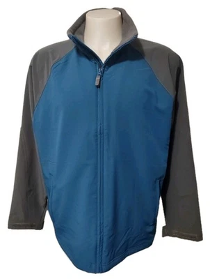 Chaqueta ZORREL Para Hombre Talla Grande Verde Azulado Y Gris Cremallera Completa Dibujo Cuerdas Bolsillos con Cremallera  Foto 1 de 4