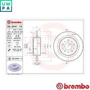 2x BRAKE DISC 08.9441.11 FOR VOLVO S90IV90I B 6244 FS 2.5L B6304GS 2.9L 6cyl - Picture 1 of 7