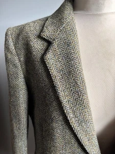 HARRIS TWEED JACKET 38 36 mens green blue 100% pure new wool hebrides scotland - Picture 1 of 22