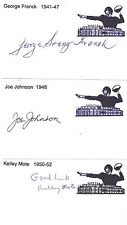 1941 George Franck New York Giants Signed Index Card Minnesota Deceased