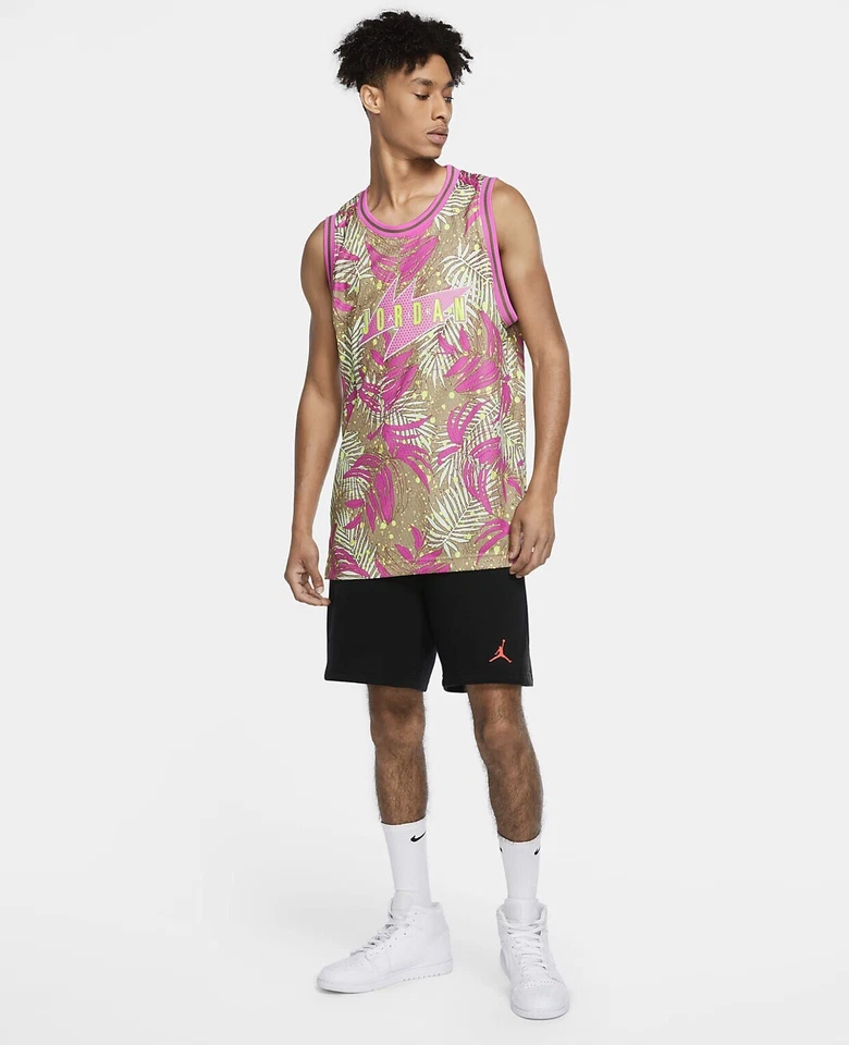 Nike Mens Jordan BRAND "wings" Floral Jersey Size XL Cj4314 225 Pink