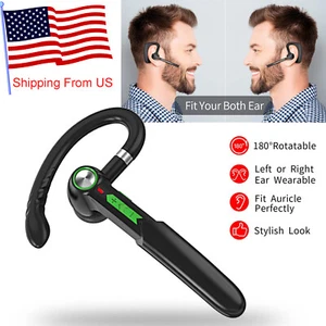 Lightweight Bluetooth Headset Headphone Stereo Wireless Earpiece Business Earbud - Picture 1 of 12