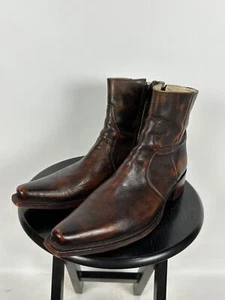 Herren Sendra Braun Leder Stiefeletten Cowboy Western Style Größe 44 EUR,10 USA - Bild 1 von 24