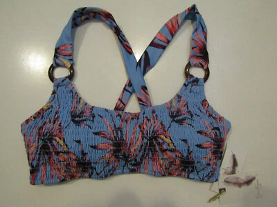 Traje de baño para mujer JESSICA SIMPSON bandeau bikini top lila palma talla grande nuevo con etiquetas Foto 1 de 2