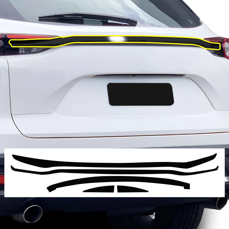 Compatível com Mazda CX-9 2016-2023 porta-malas traseiro cromado apagar decalque filme acabamento blackout - Imagem 1 de 4