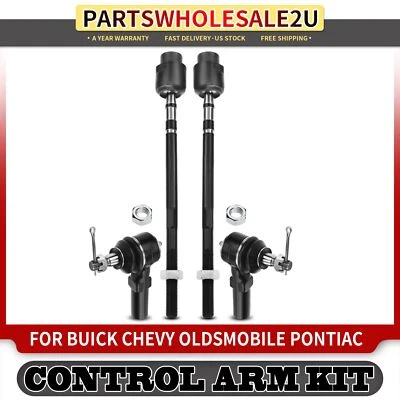 New 4x Inner & Outer Tie Rod End for Buick Century Chevrolet Oldsmobile Pontiac Foto 1 de 4