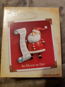 Hallmark Andenken Ornament So viel zu tun! Santa & His List NOS - Bild 1 von 3