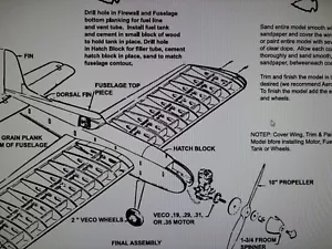 Refurbished Veco Products Tom Tom Airplane Instruction Sheet - NEW PRINT 24”x18” - Picture 1 of 2
