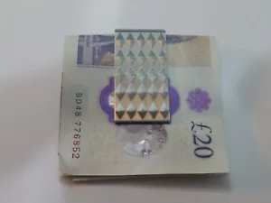 SMALL SILVER MONEY CLIP HOLDER GREAT TO KEEP YOUR NOTES TOGETHER 3D PRINTED - Picture 1 of 4