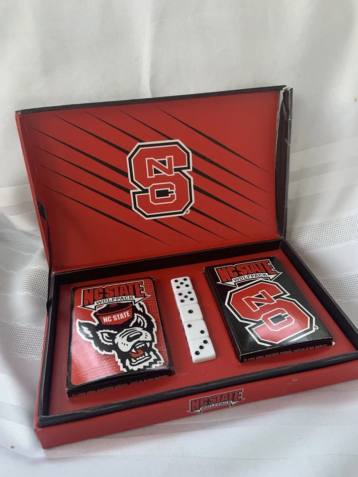 🔴NCAA COLLEGIATE LICENSED🔴 NC State card dice game set Wolfpack - Image 1 of 4