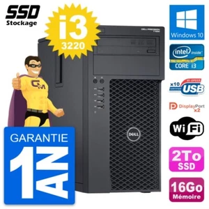 PC Tour Dell Precision T1650 Intel Core i3-3220 RAM 16Go SSD 2To Windows 10 Wifi - Imagen 1 de 8