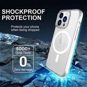 Funda transparente iPhone para Magsafe para iPhone 16 Pro Max 15 13 12 11 14 cubierta cs - Imagen 1 de 23