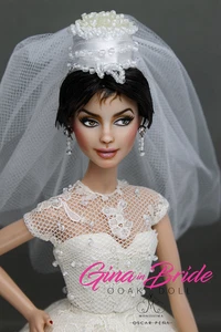 OOAK "GINA IN BRIDE " DOLL By MON ARENA & OSCAR PENA - ITALIAN DOLL CONVENTION - Foto 1 di 6