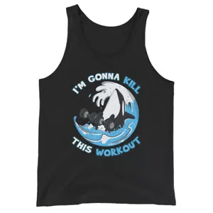 I'm Gonna Kill This Workout Killer Whale Gym Exercise Unisex Tank Top - Picture 1 of 5