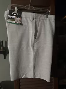 Callaway Hombre Corto 9" Gris Golf Opti Dri Elástico Frente Plano Talla 38 Nuevo - Imagen 1 de 4