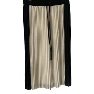 Gonna donna popsugar usata con fodera plissettata nera panna tg med casual - Foto 1 di 13