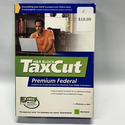 H&R Block Tax Cut Software Premium Federal Windows & Mac CD +Willpower E File! - Image 1 of 3