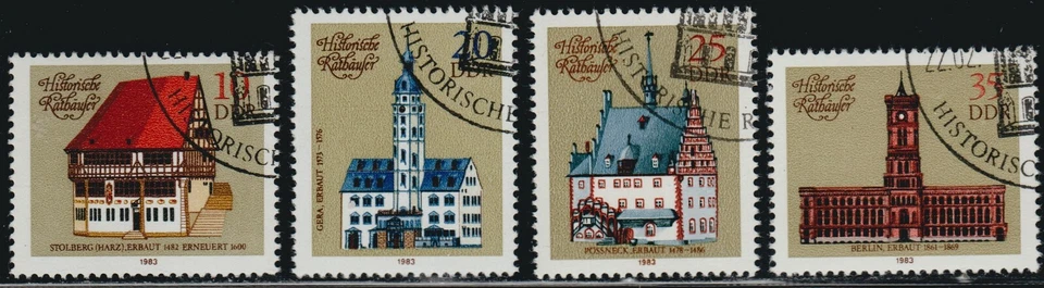 DDR 1983 SC# 2324 - 2327 - Town Hall - Used Lot # 194 - Image 1 of 1