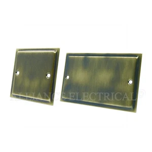 Placa en blanco simple/doble antigua de latón Slimline - eléctrica 1G 2G en blanco - Imagen 1 de 3