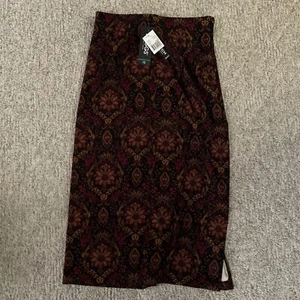 Maxi falda floral elástica vintage Briggs New York para mujer talla 12 - Imagen 1 de 6