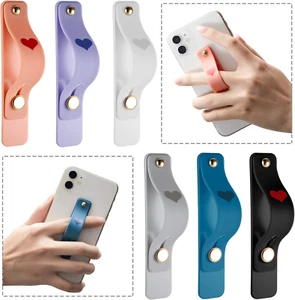 6 Pieces Phone Finger Grip Portable Telescopic Finger Strap Bracket Silicone Mob - Picture 1 of 12